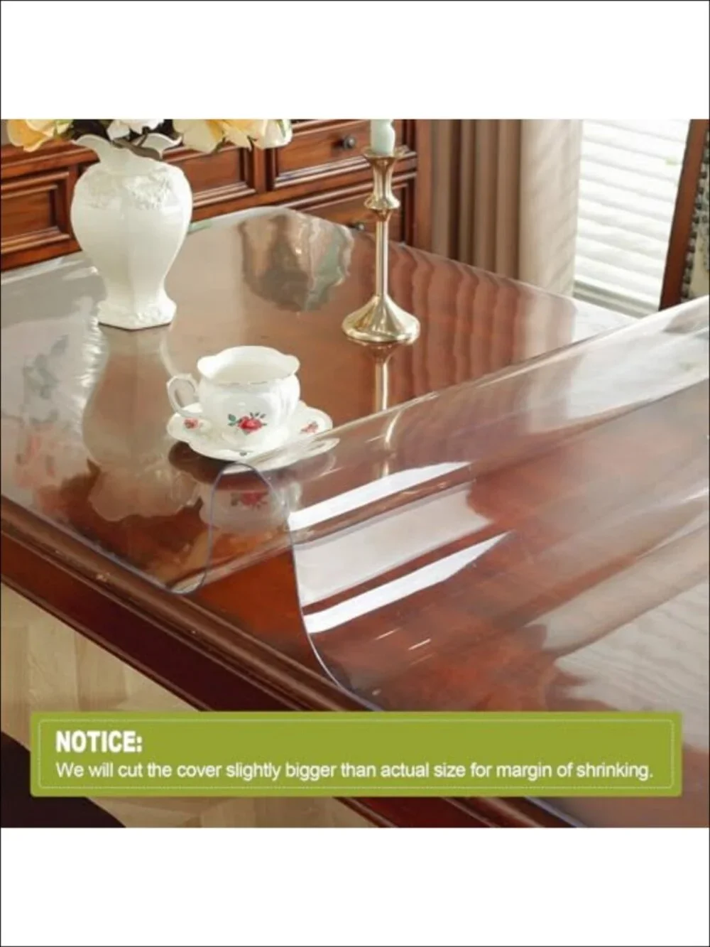 2mm Thick Clear Table Protector Plastic Table Cover 36 x 60 in Cut to Fit